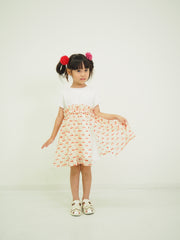 【フラワープリント＆チェリープリント】ワンピース