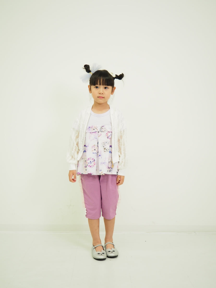 ラベンダーねこオリジナルプリントTシャツ