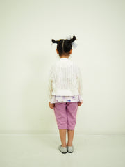 パール釦 6分丈パンツ