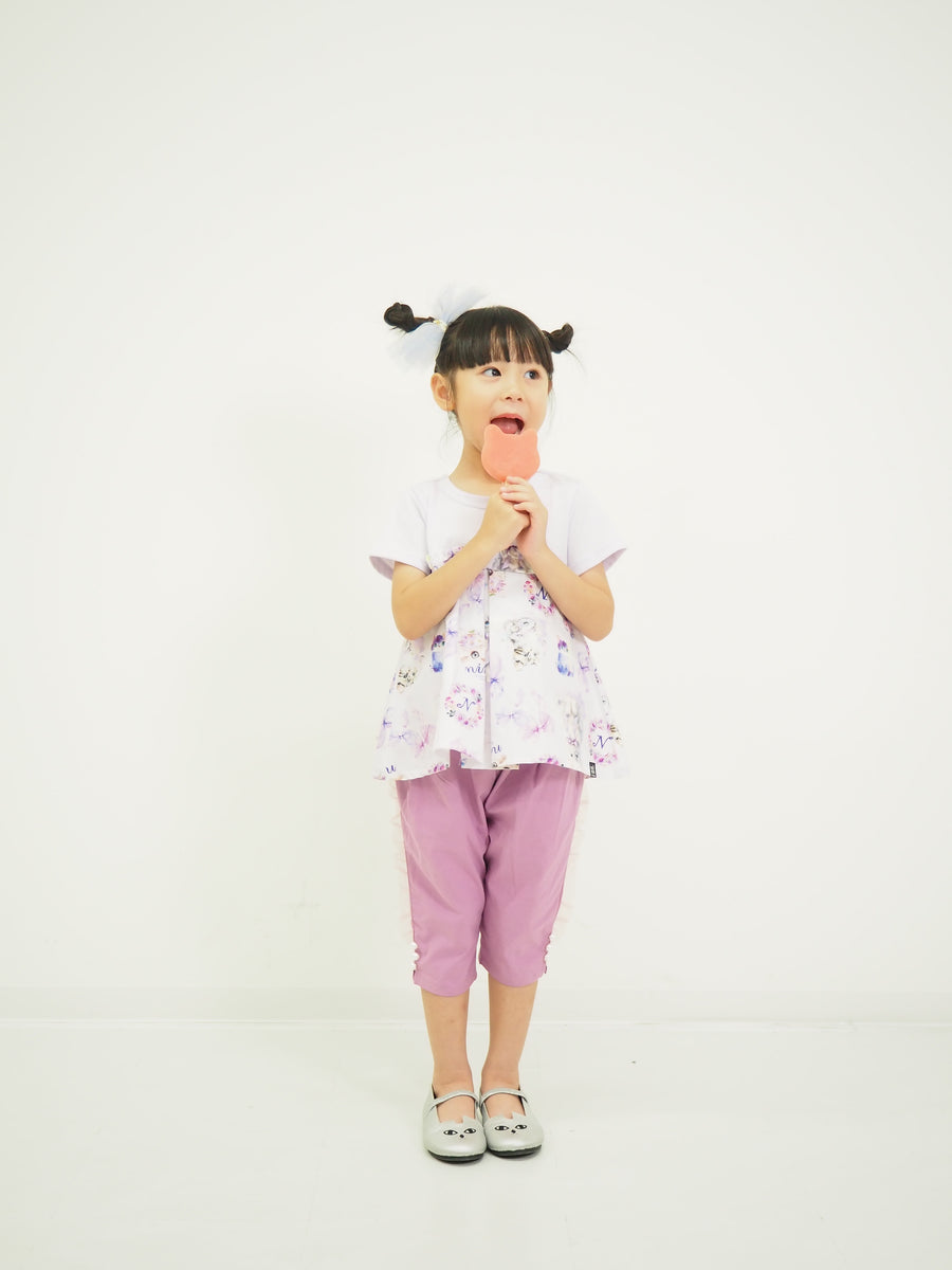 ラベンダーねこオリジナルプリントTシャツ