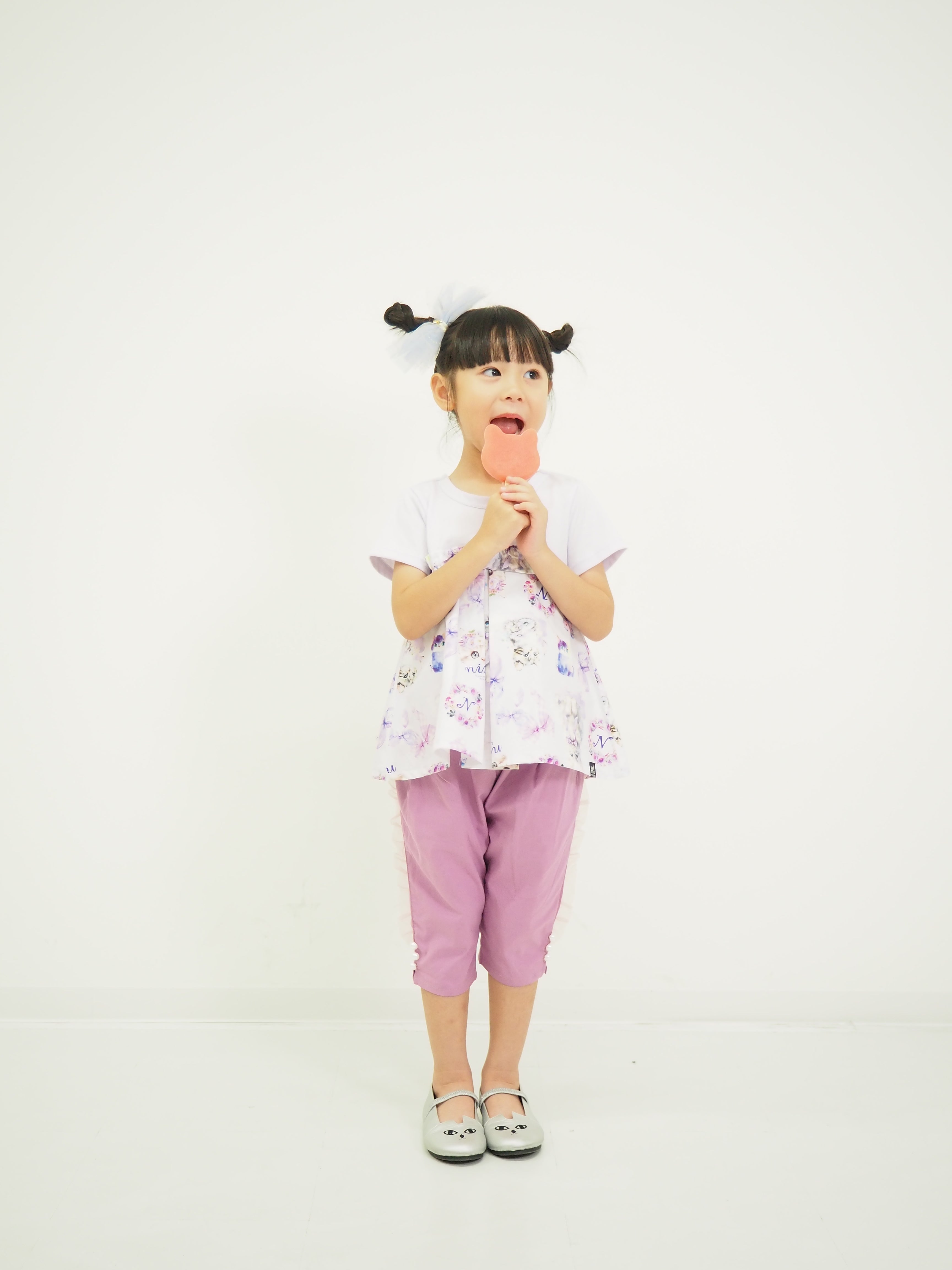 パール釦 6分丈パンツ