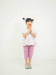 パール釦 6分丈パンツ