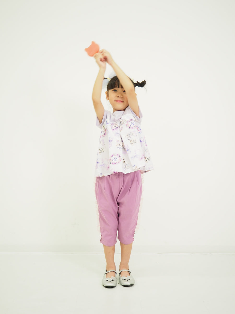 パール釦 6分丈パンツ