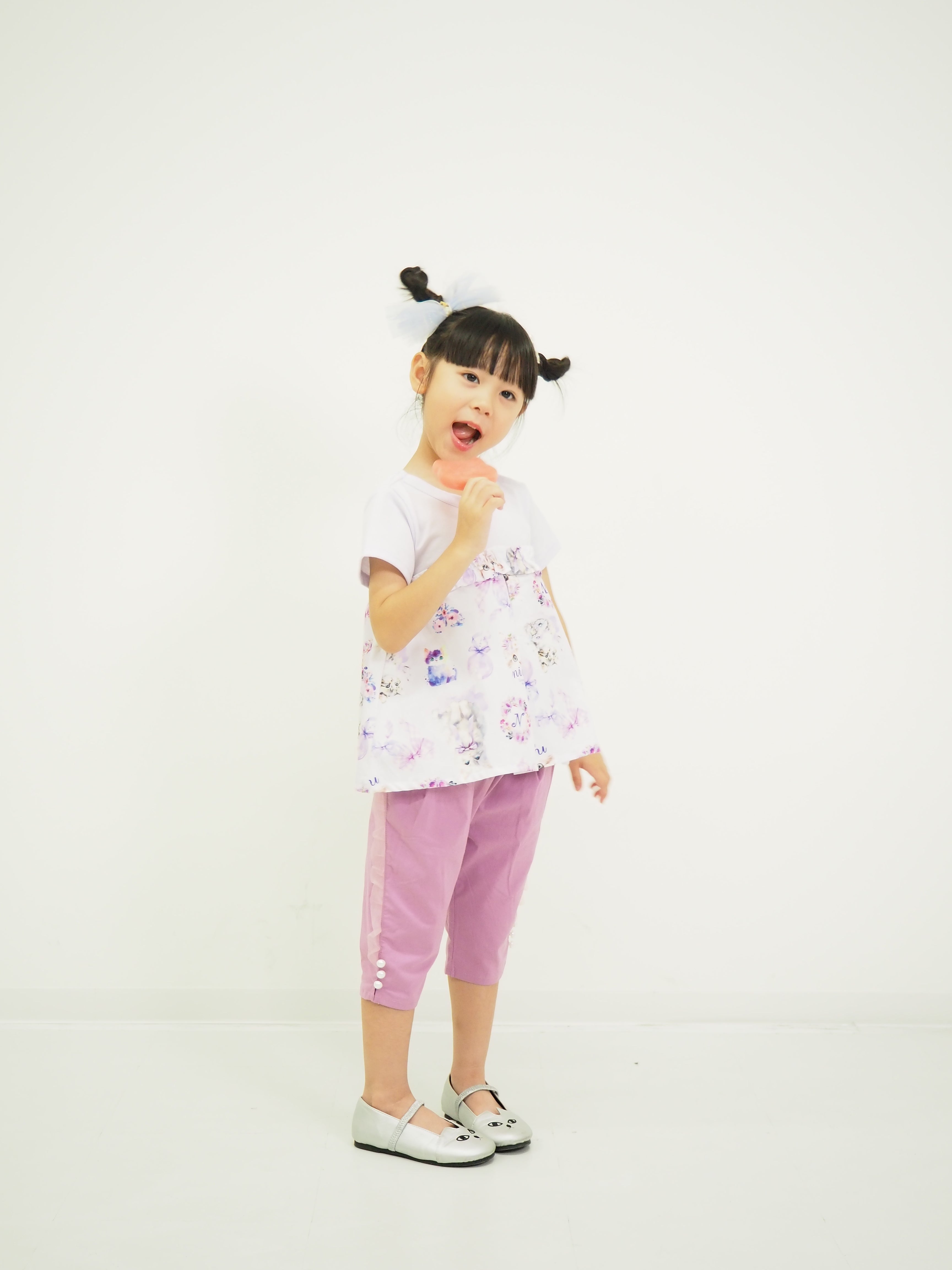 パール釦 6分丈パンツ