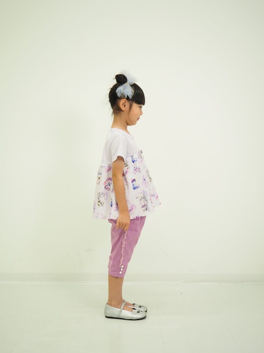 パール釦 6分丈パンツ