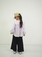 カットワークレース　ロングTシャツ