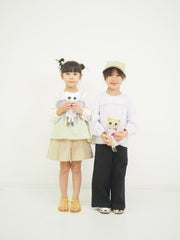 カットワークレース　ロングTシャツ