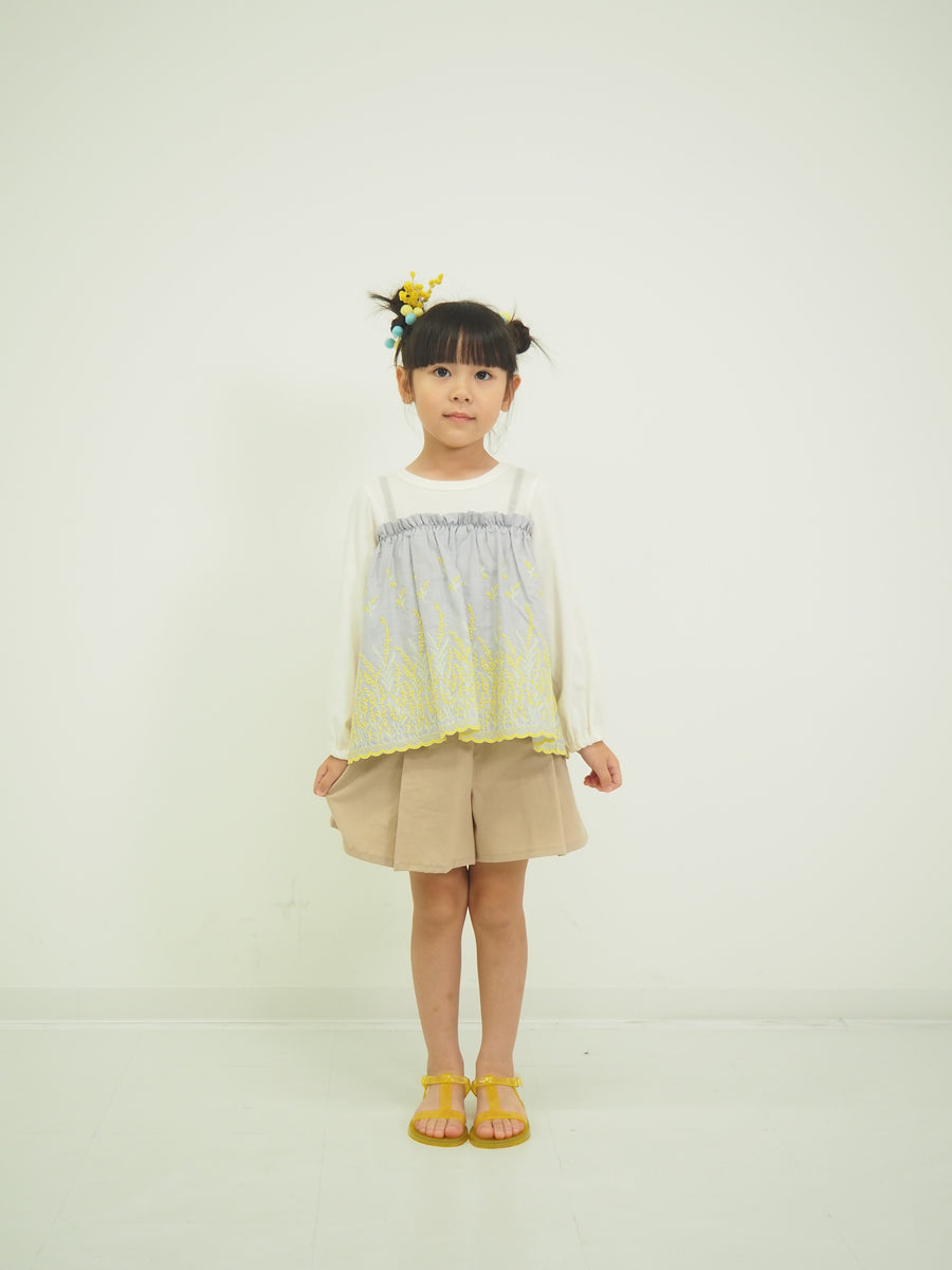 カットワークレース　ロングTシャツ