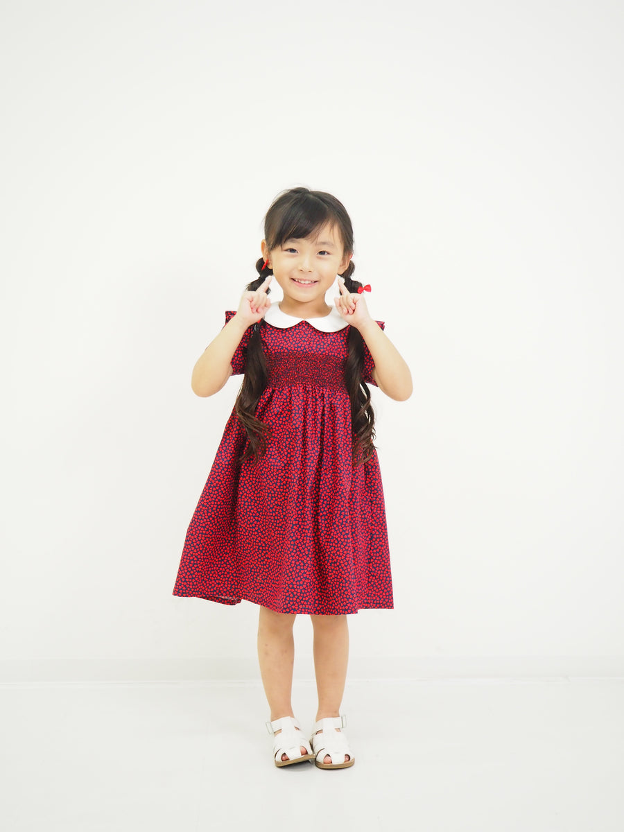 ミニハート スモッキングワンピース