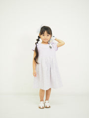 ギンガムレースカットソーワンピース