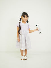 ギンガムレースカットソーワンピース