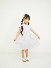 ギンガムレースカットソーワンピース