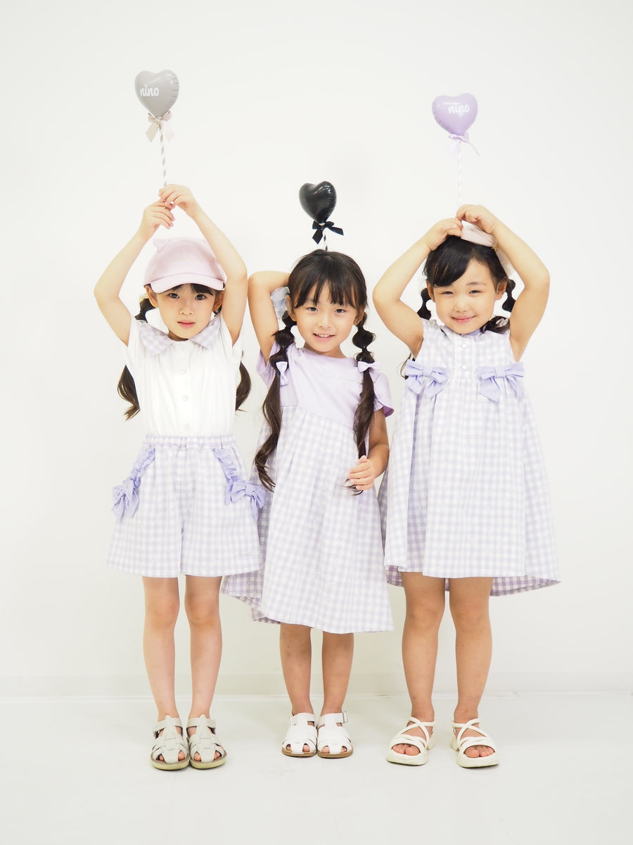 ギンガムレース襟　Teeﾌﾞﾗｳｽ