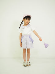 ギンガムレース襟　Teeﾌﾞﾗｳｽ