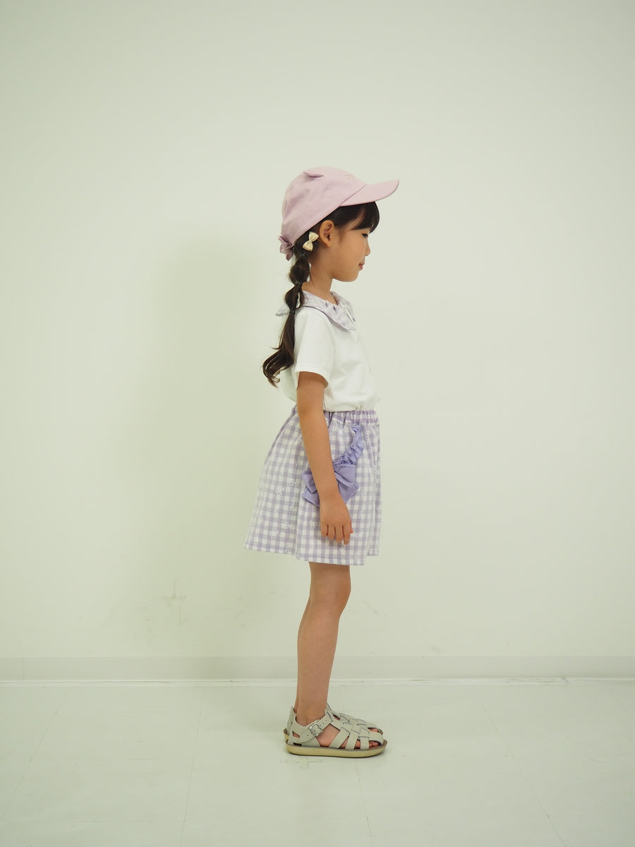 ギンガムレース襟　Teeﾌﾞﾗｳｽ