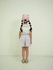 ギンガムレース　キュロットパンツ