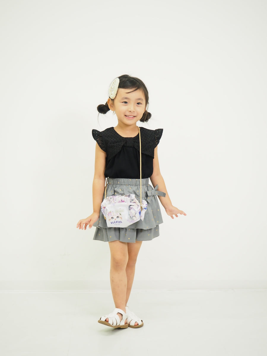 ラメハートプリント　キュロットパンツ