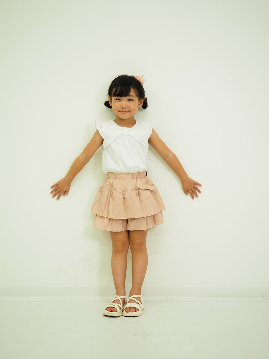 ラメハートプリント　キュロットパンツ