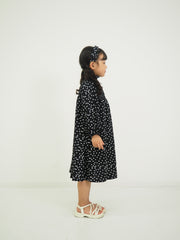 ドットプリント　スモッキングワンピース（カチューシャ付き）