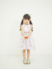 ラベンダーねこプリント　2WAYワンピース