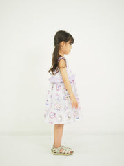 ラベンダーねこプリント　2WAYワンピース