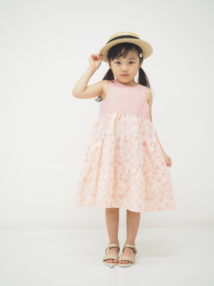 ティアードねこプリントワンピース