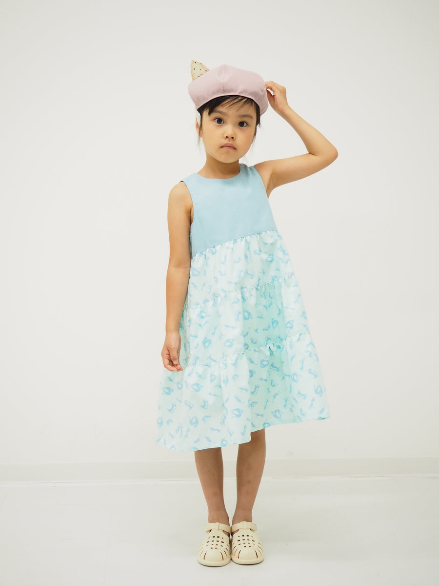 ティアードねこプリントワンピース