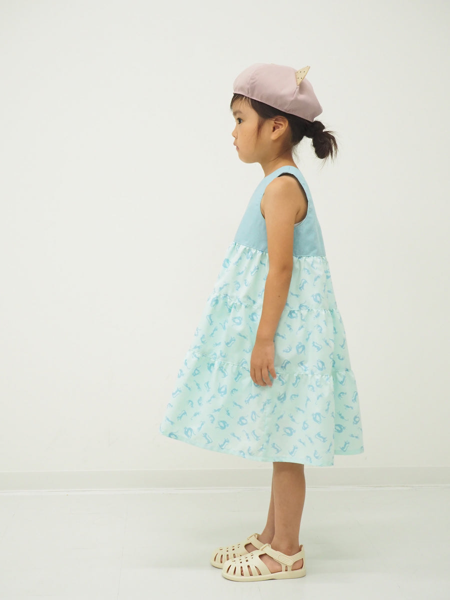 ティアードねこプリントワンピース