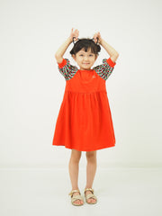 Sleeve flower print dress
