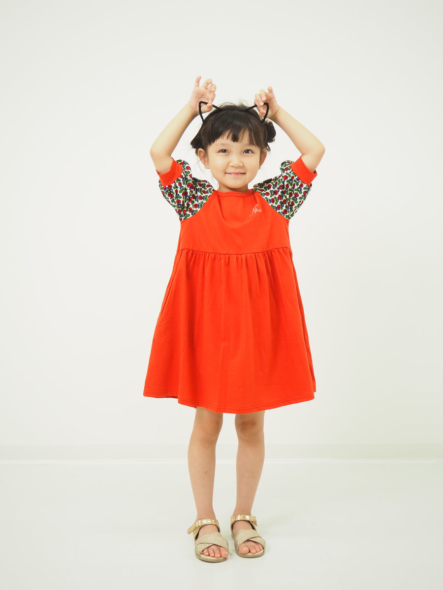 Sleeve flower print dress