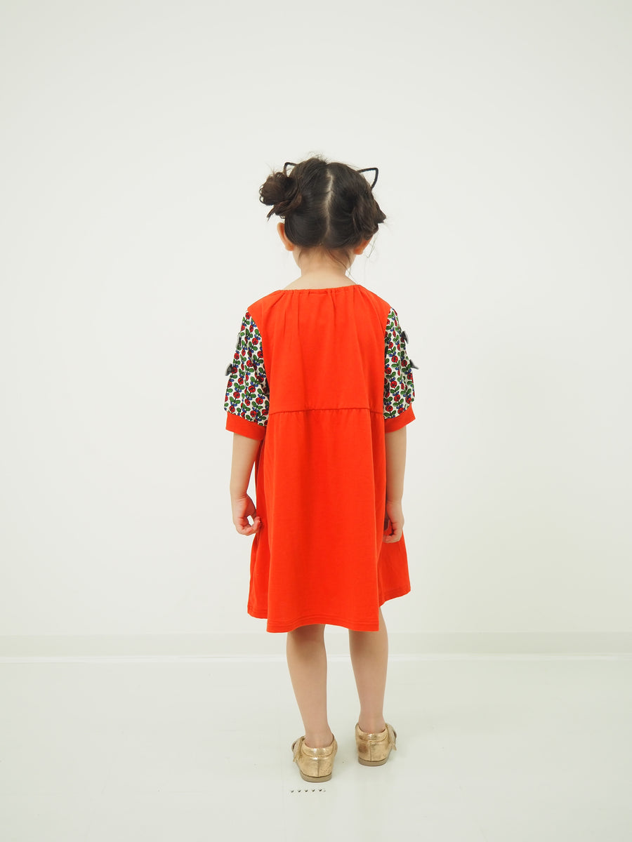Sleeve flower print dress
