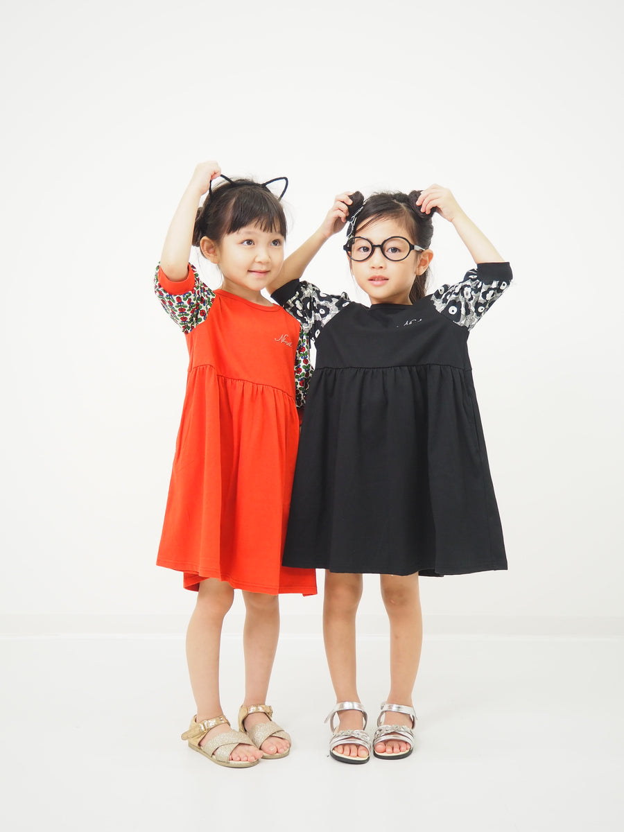Sleeve flower print dress