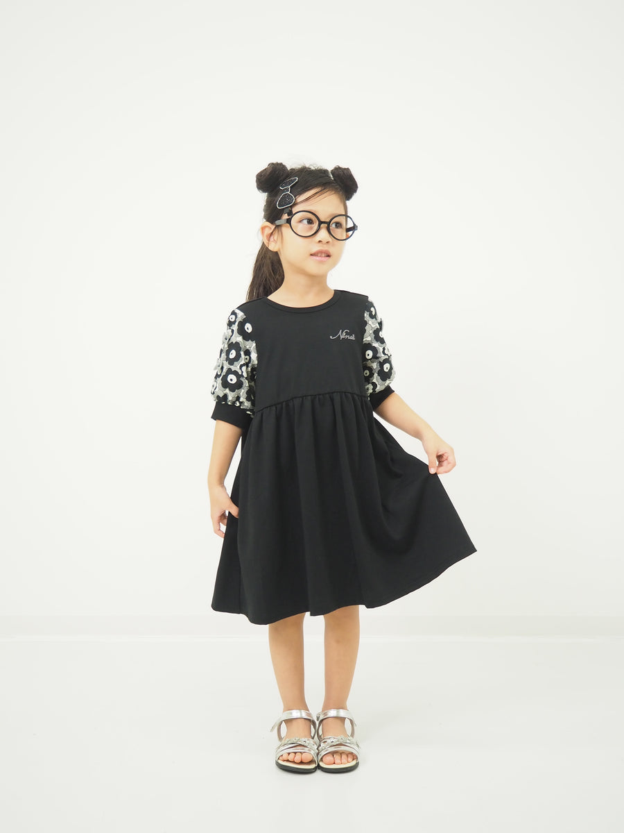 Sleeve flower print dress