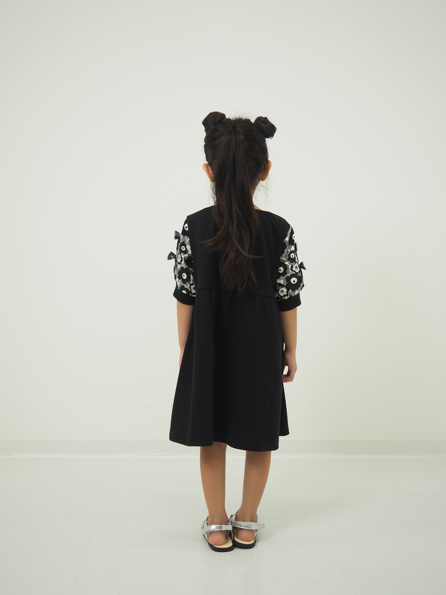 Sleeve flower print dress
