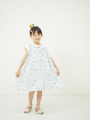 リボンねこオリジナルプリント前明きワンピース