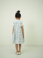 リボンねこオリジナルプリント前明きワンピース