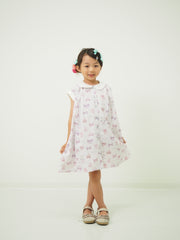 リボンねこオリジナルプリント前明きワンピース