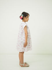 リボンねこオリジナルプリント前明きワンピース