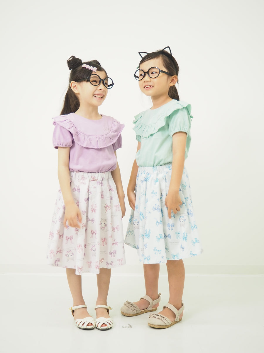 リボンねこオリジナルプリントスカート