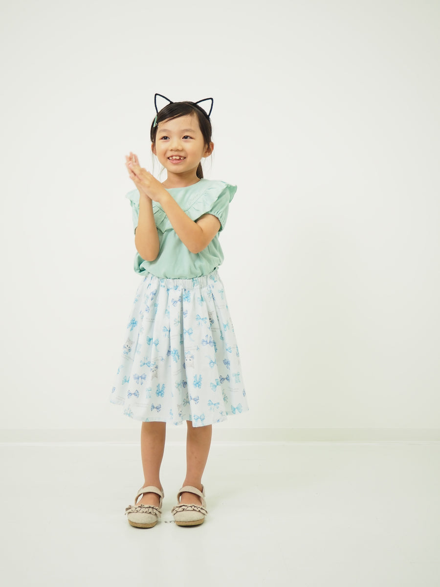 リボンねこオリジナルプリントスカート