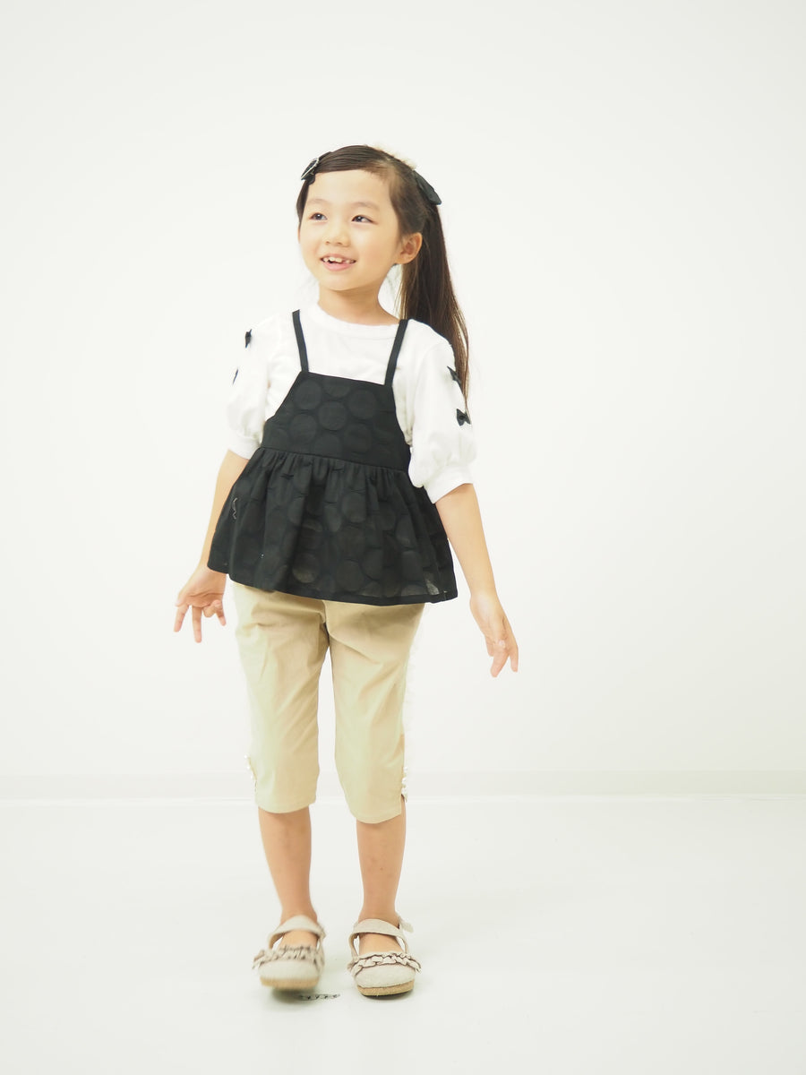 パール釦 6分丈パンツ