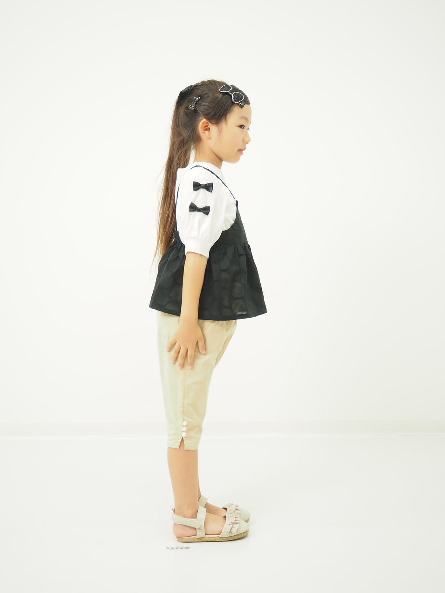 パール釦 6分丈パンツ