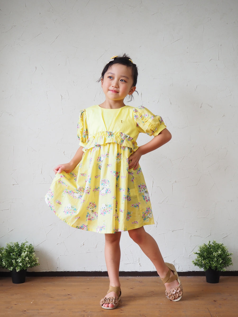 オリジナルはなねこプリントワンピース