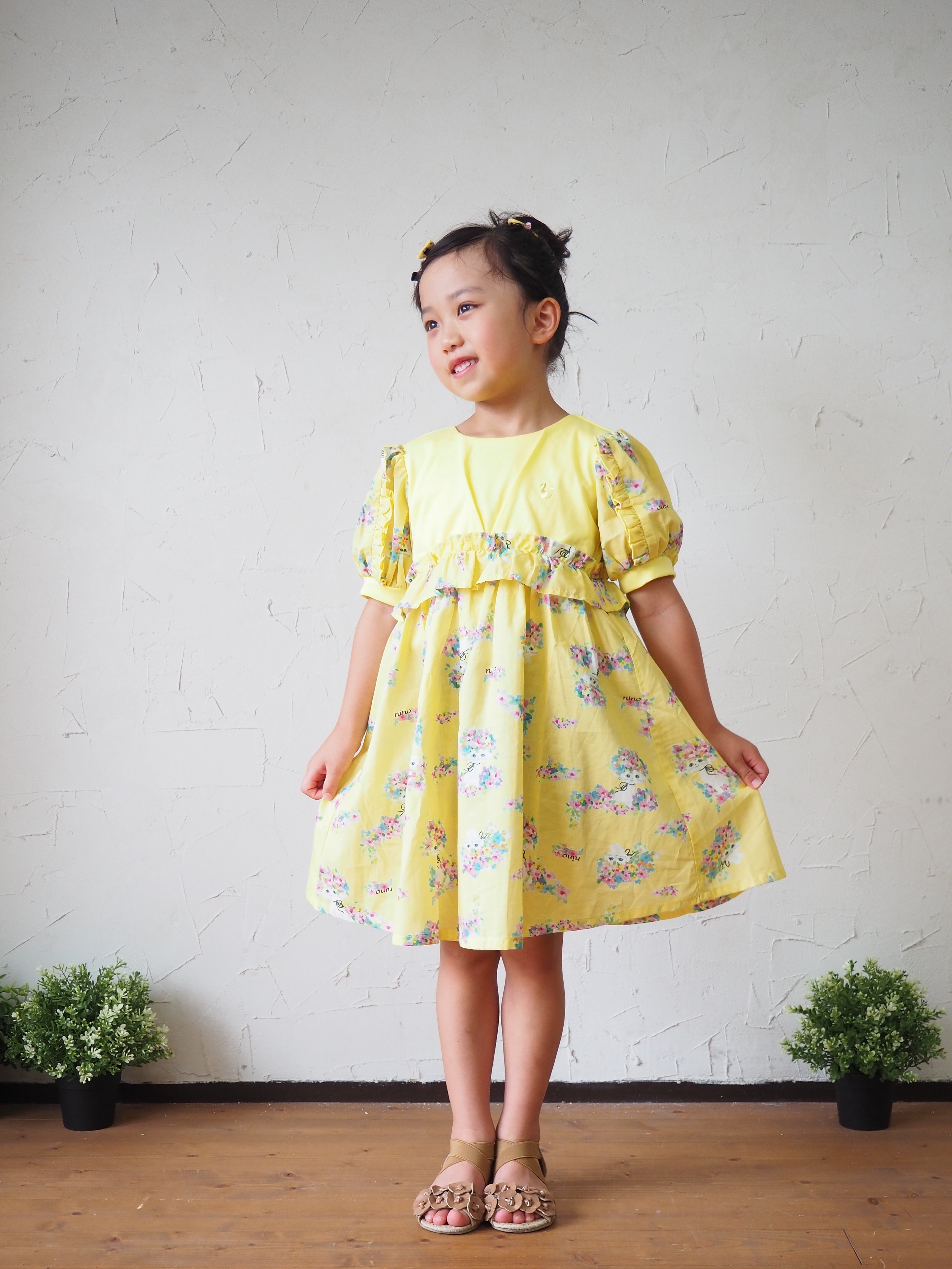 オリジナルはなねこプリントワンピース