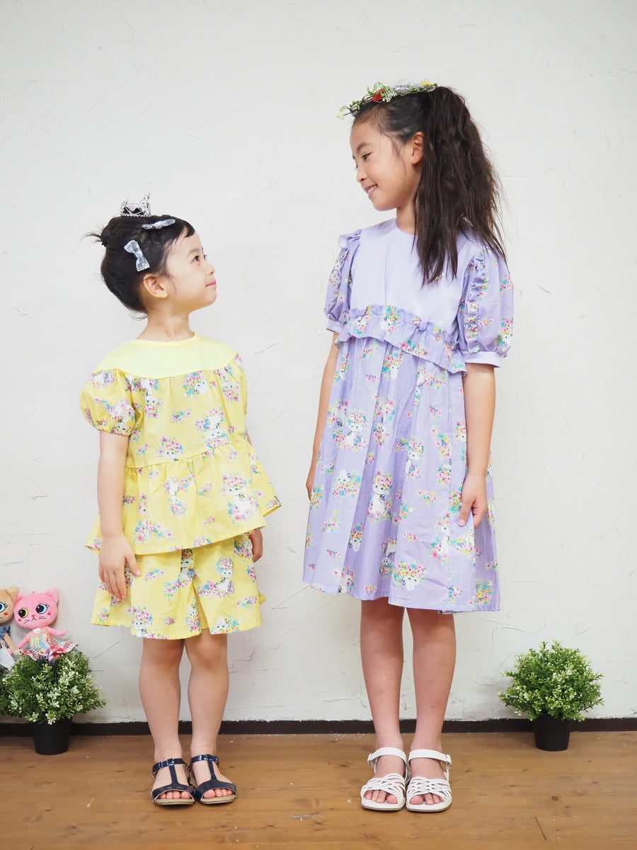 オリジナルはなねこプリントワンピース