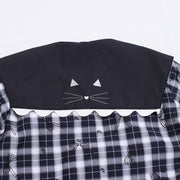 ブラックチェック　ブラウス