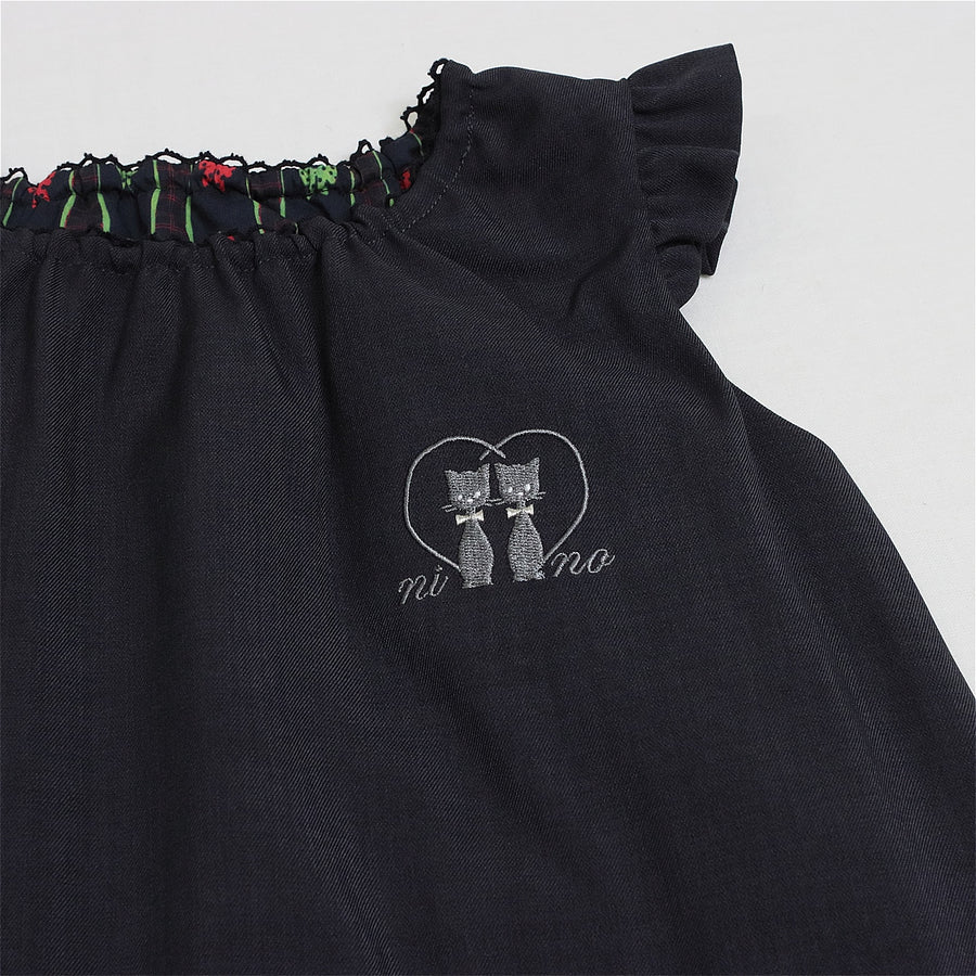 リバーシブルnino刺繍ジャンパースカート