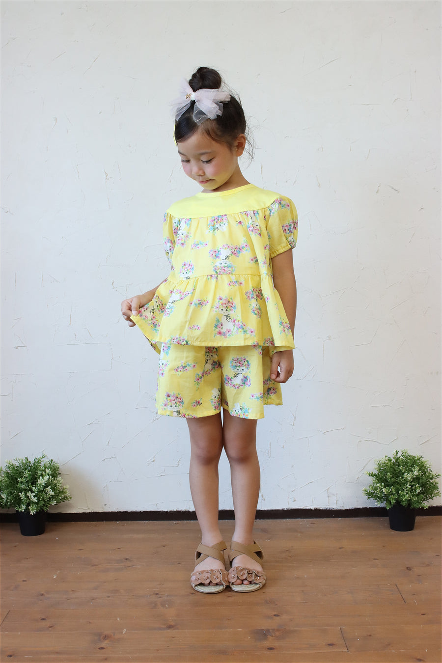 はなねこプリントショートパンツ